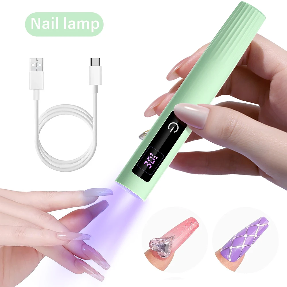 

LINMANDA Handheld UV Light for Gel Nails LED Nail Lamp Portable Mini Nail Dryer with LCD Screen Nail Lamp for Fast Curing