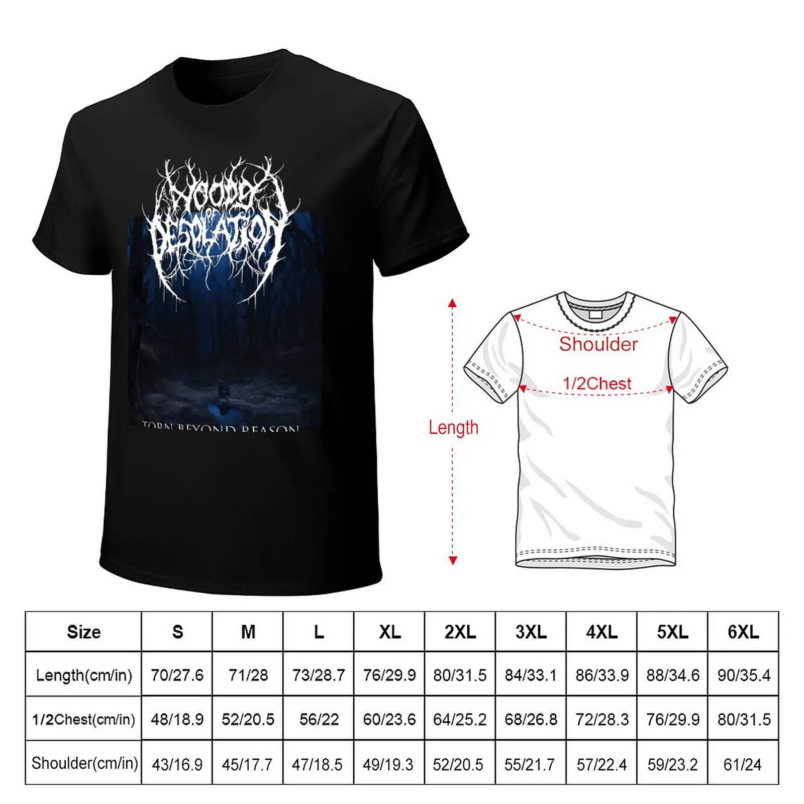 Woods of Desolation - Torn Beyond Reason - Black Metal T-Shirt Plus Size Everyday Tee Shirt