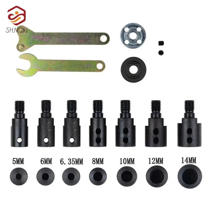Adaptador de hoja de sierra M10 5/6/6.35/8/10/12/14/16mm, adaptador de mandril de husillo de taladro, manguito de biela del eje del Motor de pulido