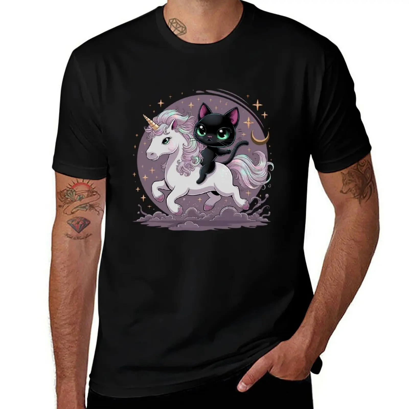 

Cat Riding A Unicorn Shirt T-Shirt anime tshirt t shirt man designer t shirt for man 100 percent cotton T-shirt
