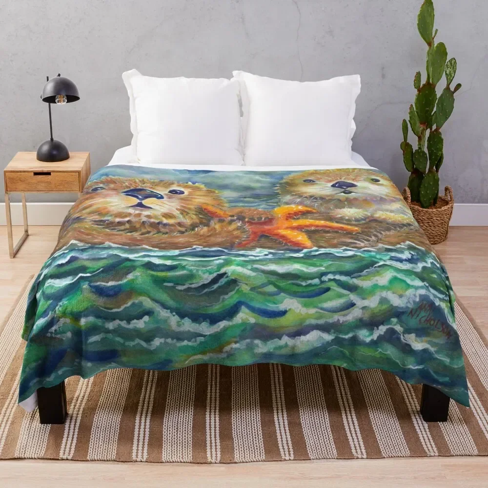 

Sea Otters Throw Blanket Fashion Sofas sofa bed Decorative Sofas Vintage Blankets