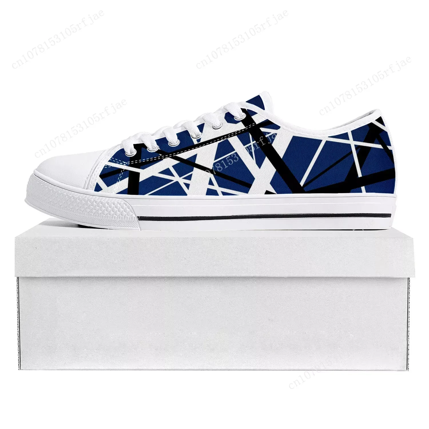 Van Halen 5150 Stripe Metal Rock Band Low Top High Quality Sneakers Mens Womens Teenager Canvas Sneaker Couple Shoes Custom Shoe