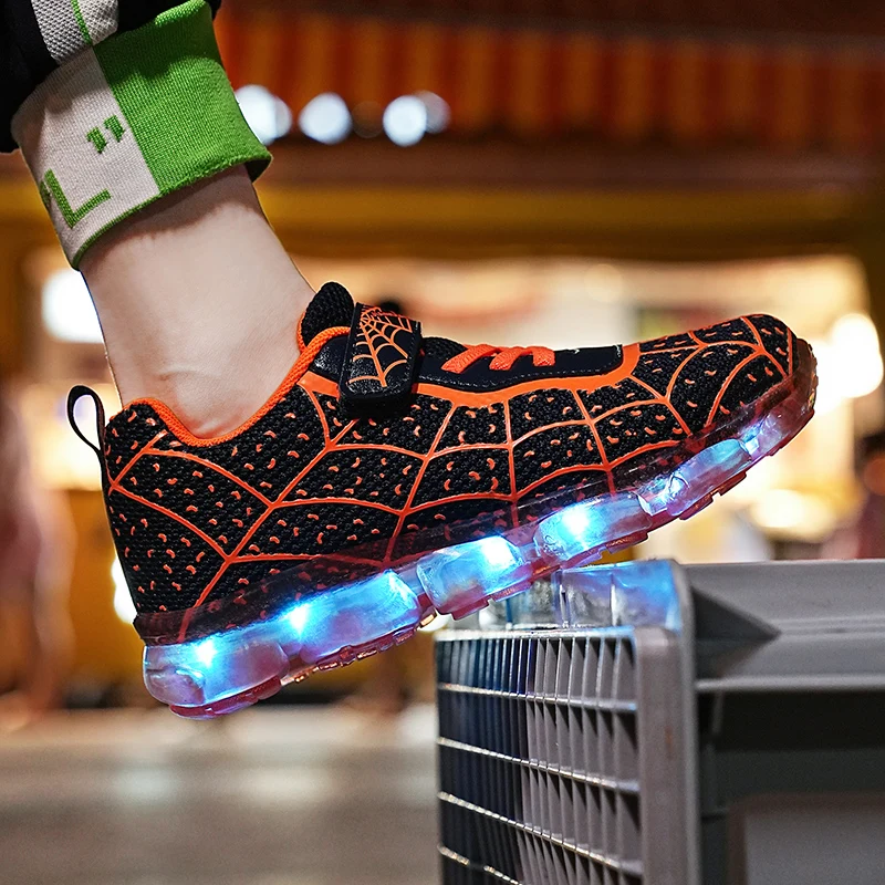 Children Luminous Glowing Sneakers Girls Roller Skate Light Shoes New Fashion Kids Girls USB Charging LED Shoes Boys Breathable