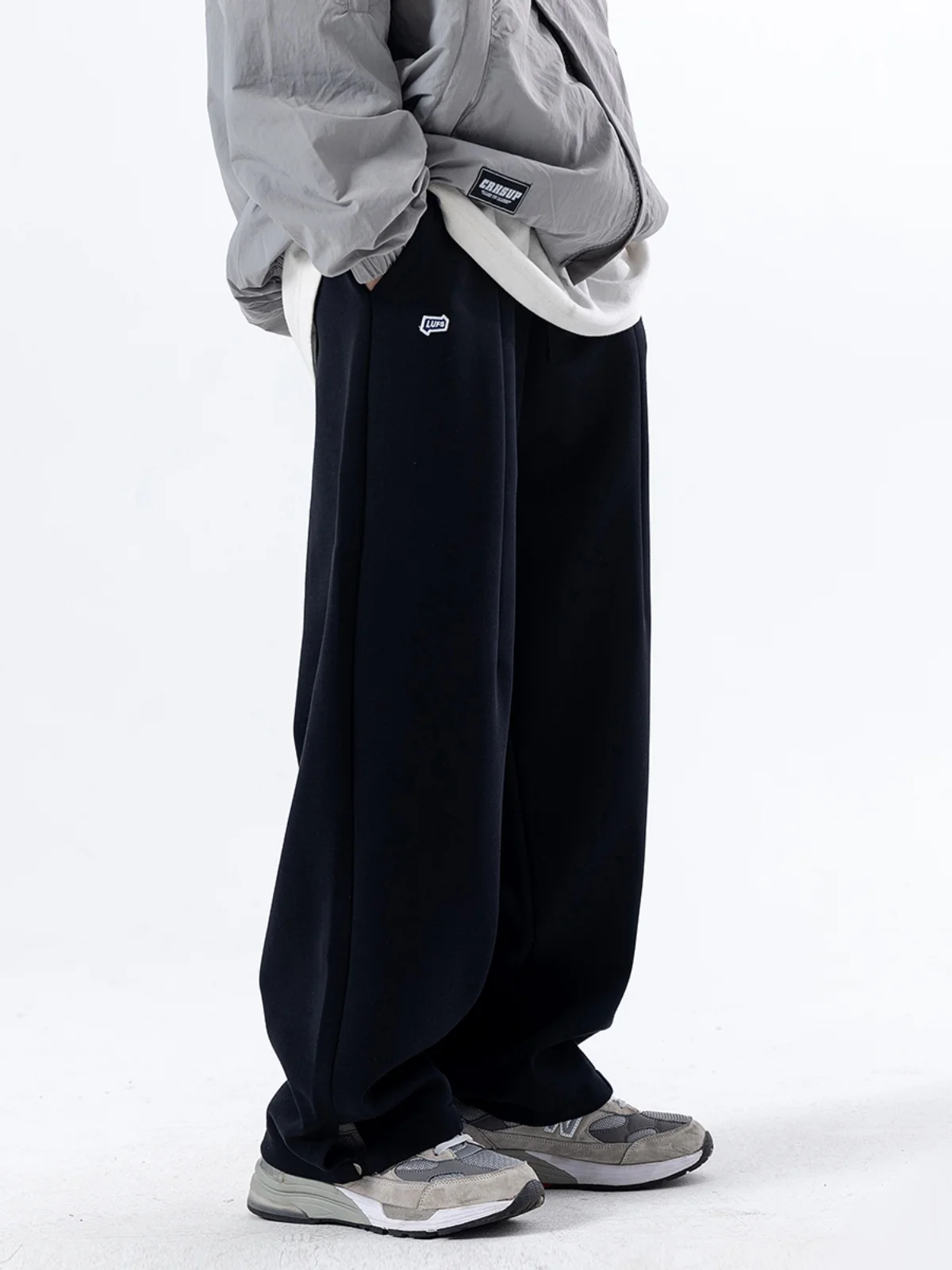 

American Sle Men's Wide Leg Sweatpants Spring Autumn Color Casual Long Pants Trendy Brand INS Design Straight Sport P...