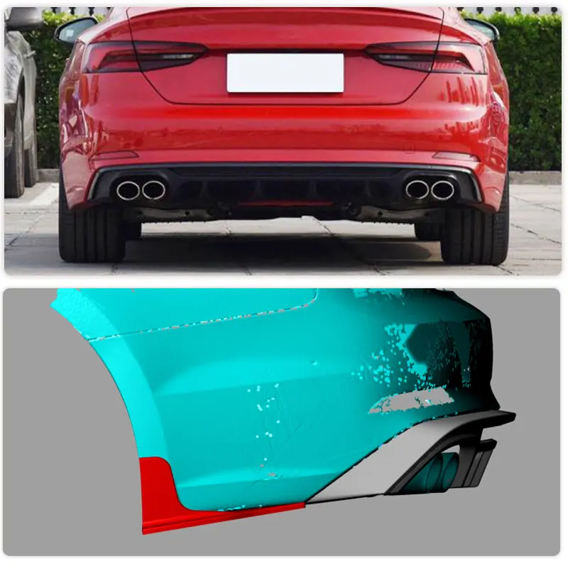 Car Rear Bumper Splitters Lip For Audi A5 Sline S5 Sportback 2017-2019 Racing Rear Splitters Flaps Spoiler Body Kit Carbon Fiber