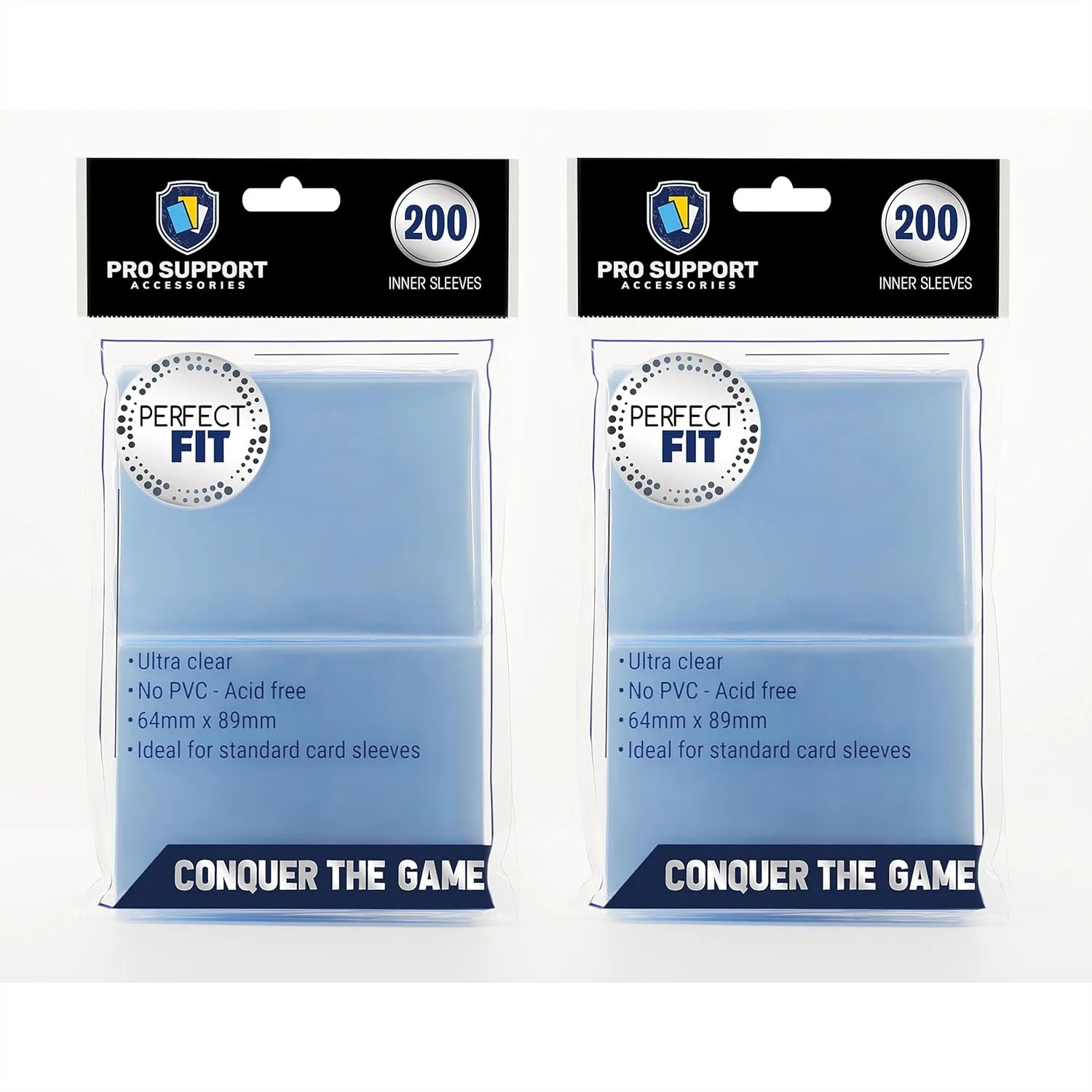 

200 Clear Standard Card Sleeves 64x89mm for Double-Sleeving Trading Cards with Protection