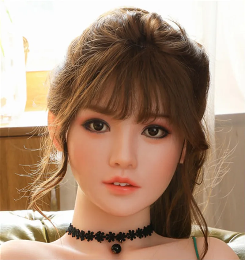 JY Implanted Hair And Eyebrow Real Silicone Sex Dolls Heads For Sexy Doll Man Masturbator Toys