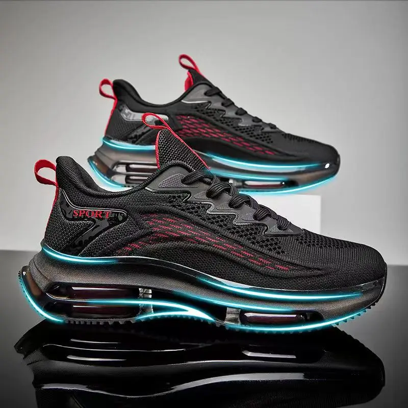 Men\'s shoes 2025 new full hand air cushion running shoes trend non-slip cushioning casual sports shoes summer dad tide shoes