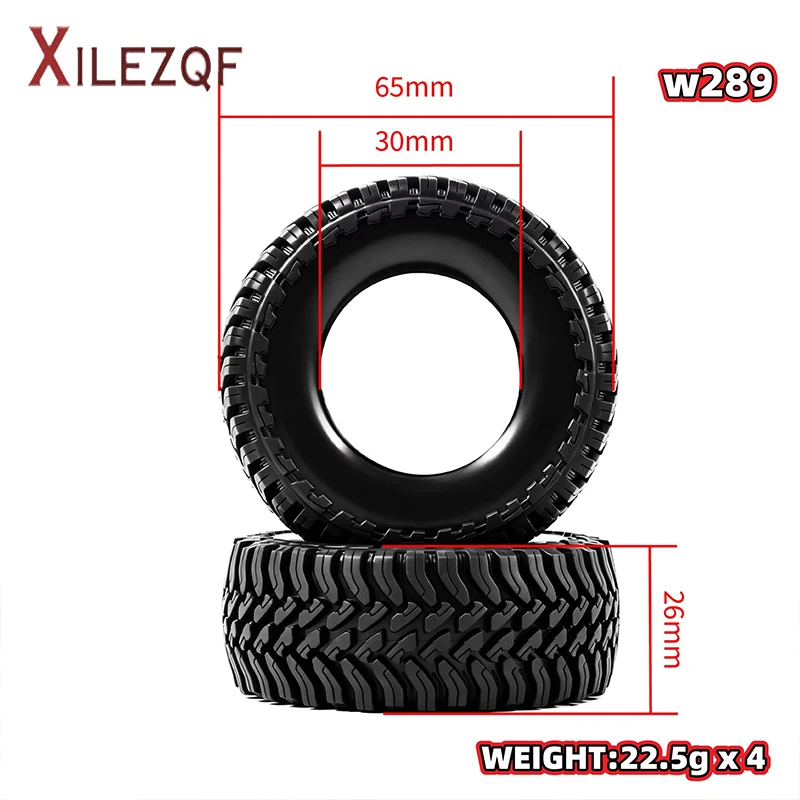 XILEZQF 1.3'' All-Terrain RC Crawler Tires with Foam Inserts 65mm Upgrade Parts for 1/18 TRX4M FCX18 1/24 SCX24 AX24 FCX24