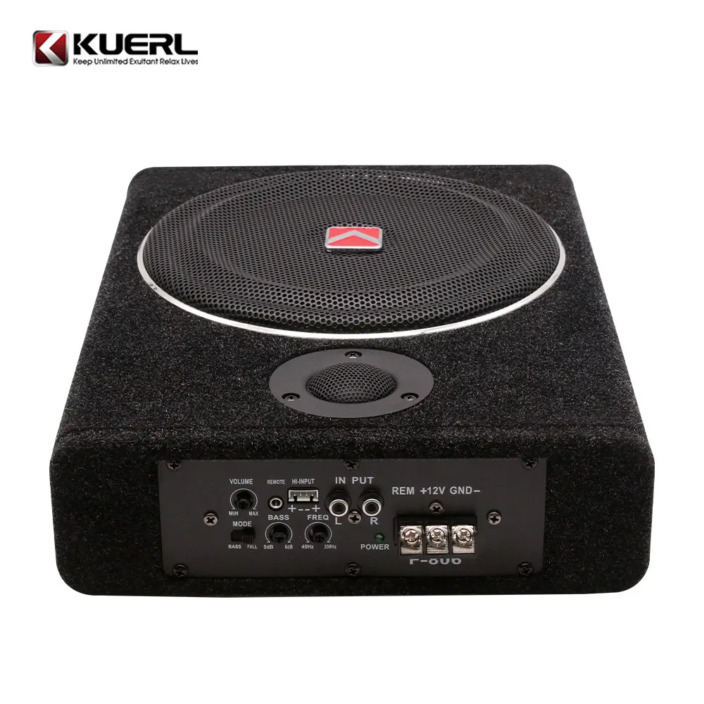2026 top 12V 8inch Ultra-thin Car Active SubwooferDj Subwoofer Speaker Trapezoid Car Audio Subwoofer Under Seat Slim Woofer