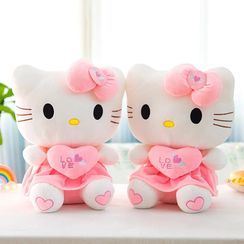 Sanrio หมอนตุ๊กตาน่ารักลาย Hello Kitty, ตุ๊กตาสัตว์ยัดนุ่นสำหรับเด็กของขวัญวันเกิด