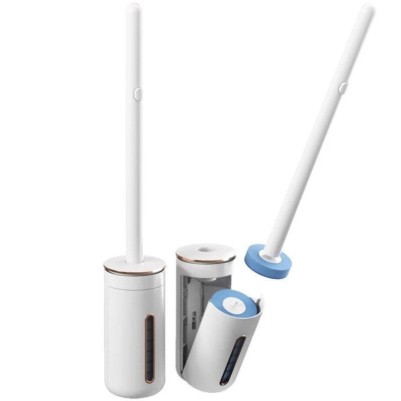 Disposable Toilet Brush Set, Wall Mounted Bathroom Cleaning Brush with Replaceable Heads, No Dead Angle Toilet Cleaning System
