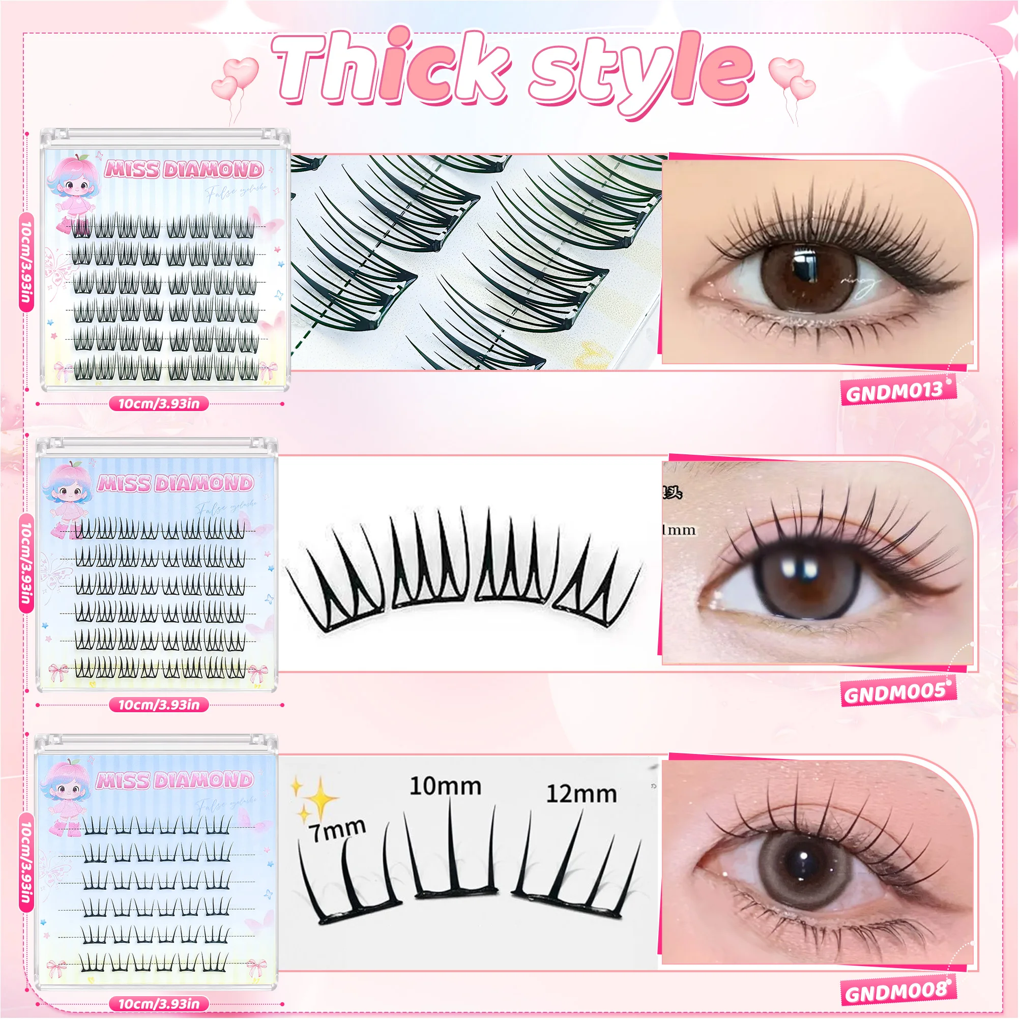 Pestañas K-pop sin pegamento: naturales y esponjosas, agrandamiento instantáneo, usables para un aspecto sin maquillaje, livianas y rizadas