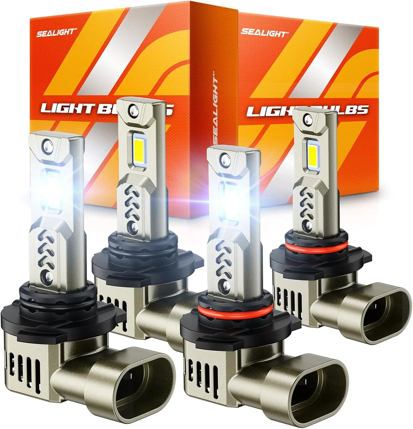 

9005/HB3 9006/HB4 LED Bulbs Combo, 1000% Brighter, Mini Halogen Size, 10-Year Lifespan with Fan, Plug-N-Play