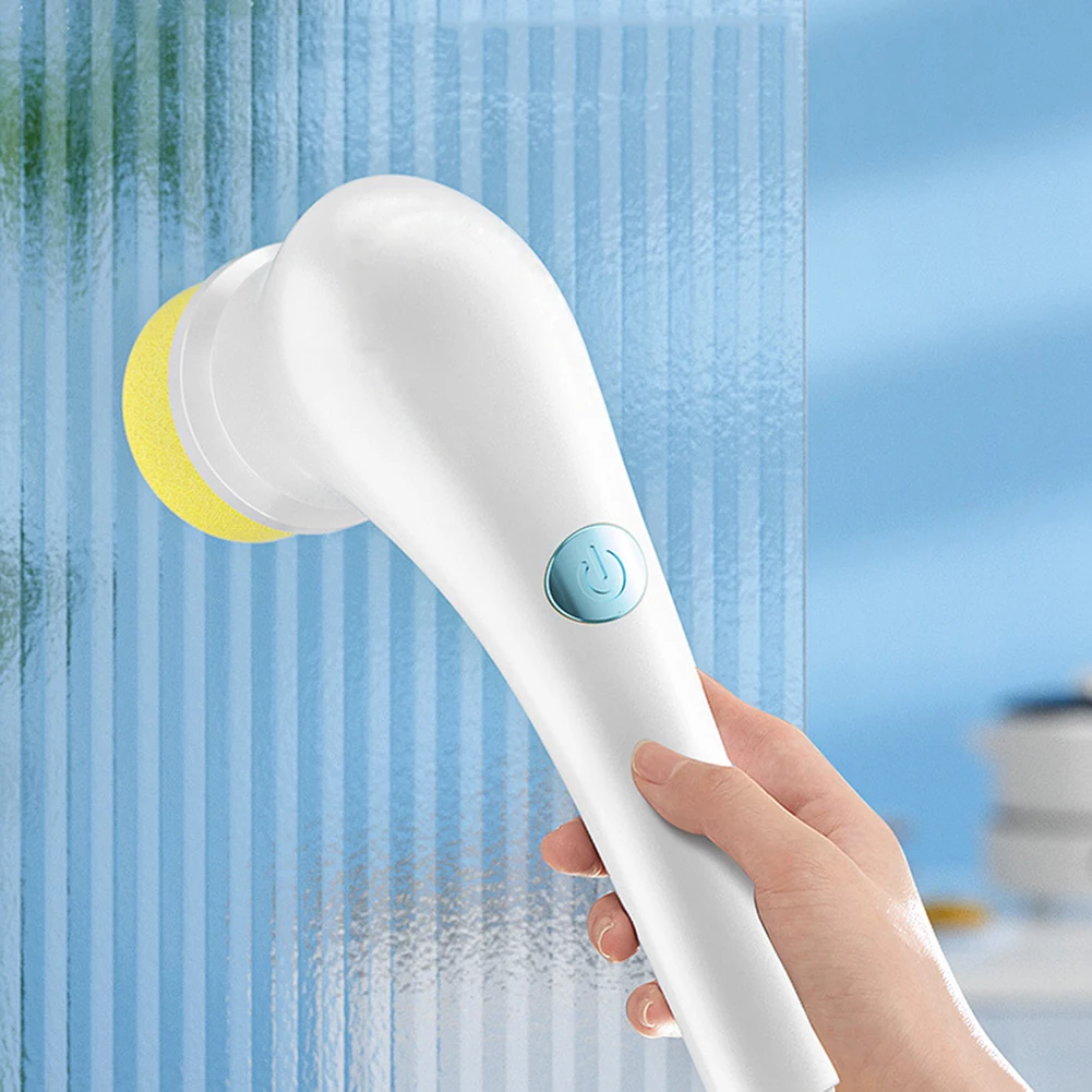 Electric Spin Cleaning Brush with 5 PCS Heads Cordless Portable Scrub Brush Handheld Scrubber Suitable for Bathroom Kitchen Tool