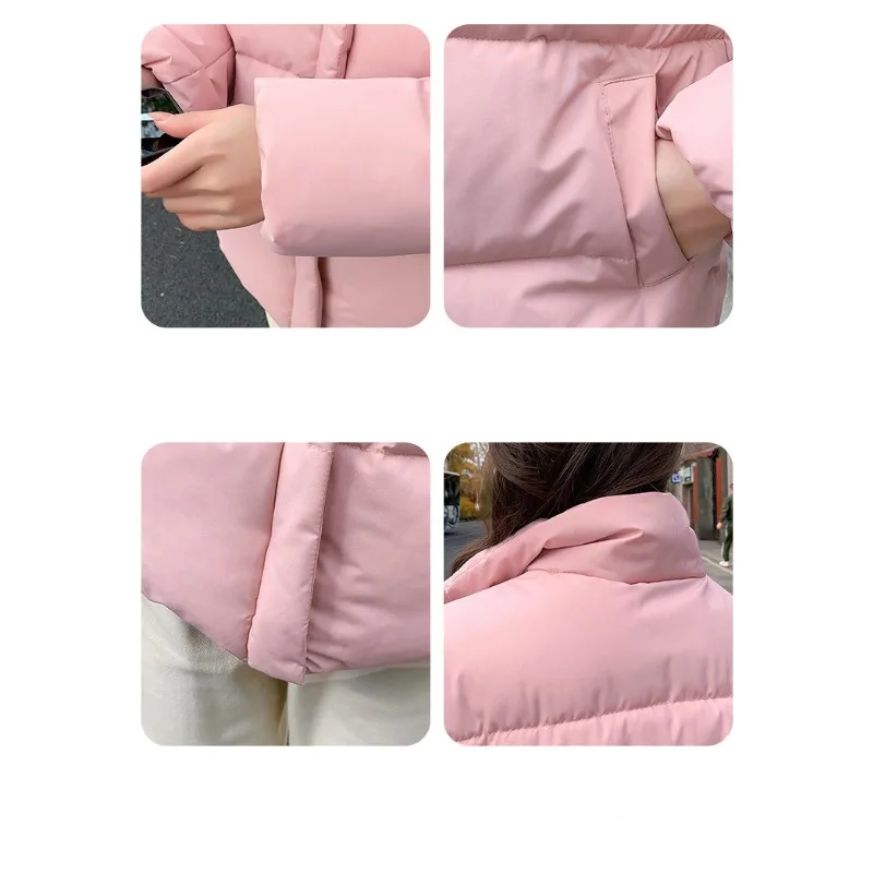 2024 New Women Down Cotton Coat Winter Jacket Female Short Parkas Loose Thick Warm Outwear Slim Fit Fashion Versatile Overcoat