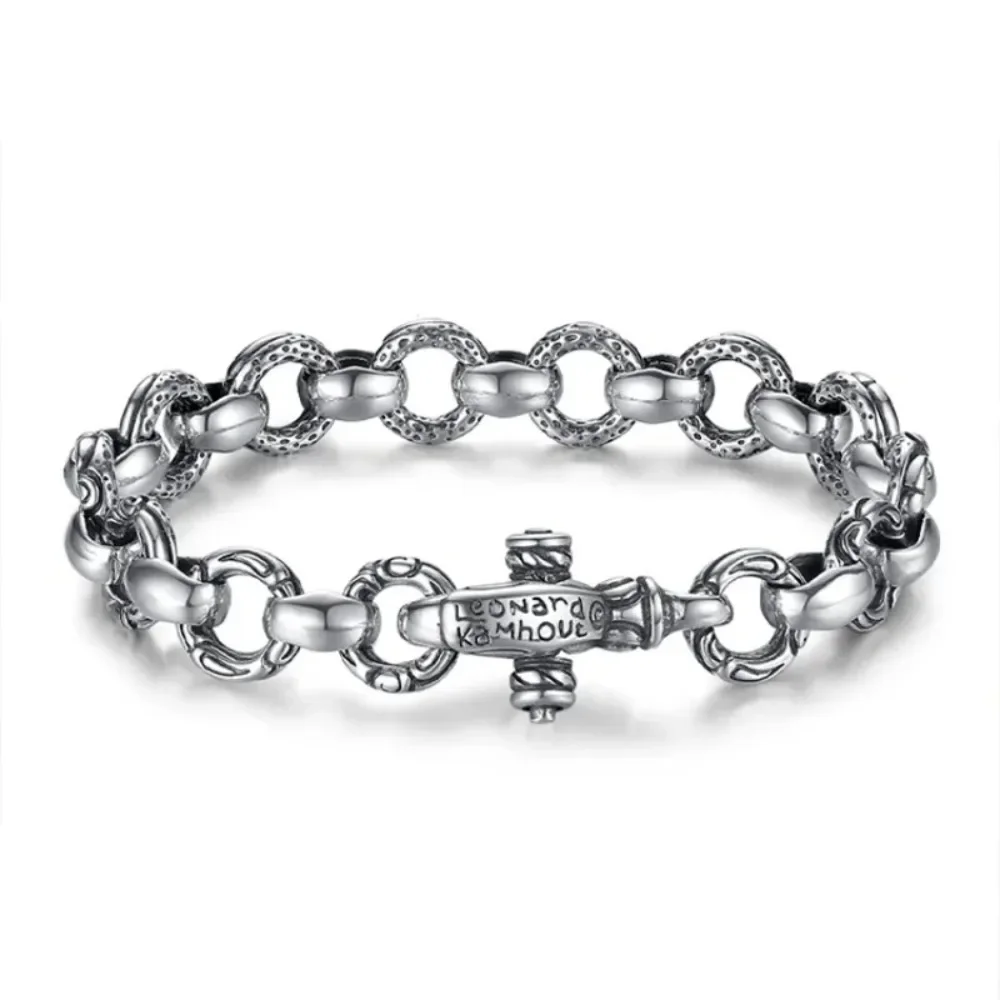 CHUANGCHENG S925 Sterling Silver Bracelet Hip-hop Trend Simple and Cool with A Sense of Niche Design