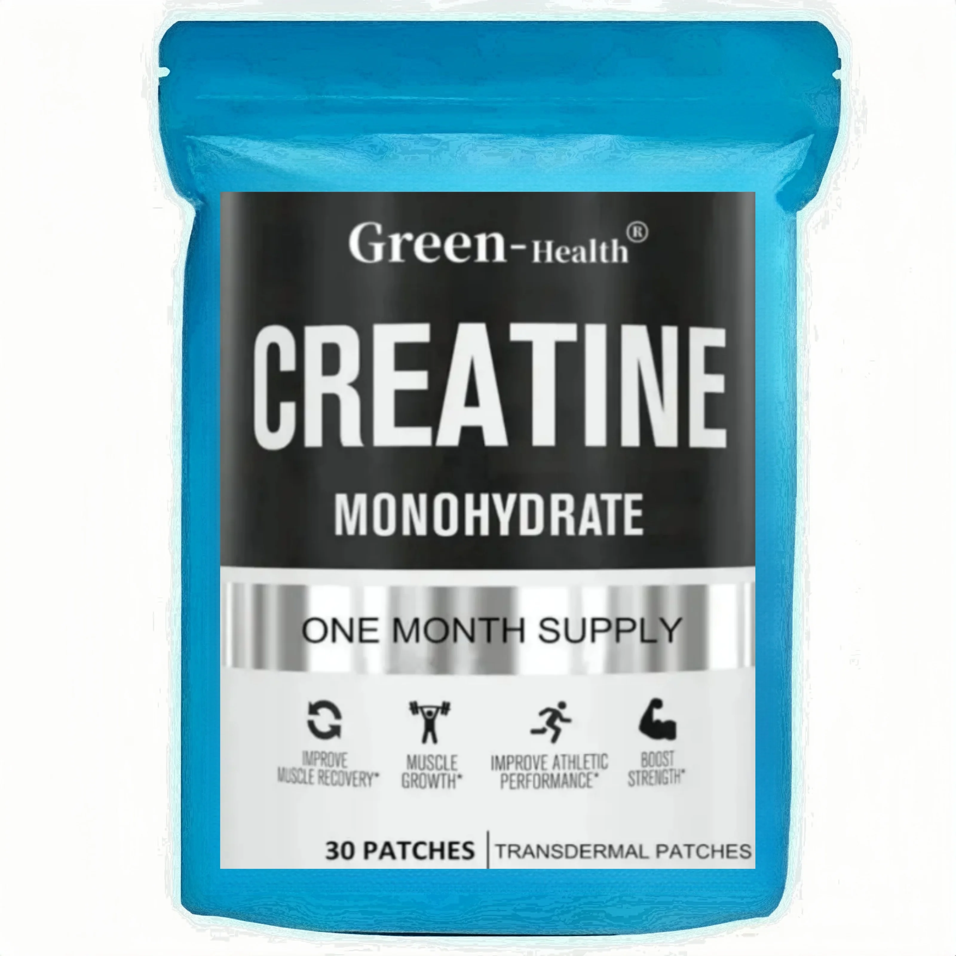 Creatine Monohydrate Transdermal Patches For Muscle Growth, Increased Strength, Enhanced Energy Output 30 Patches