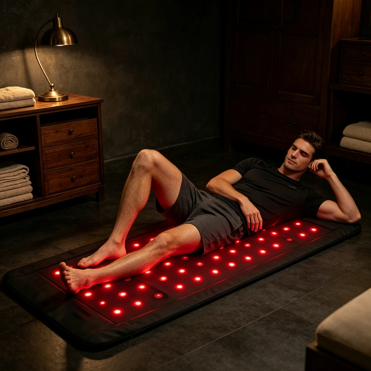 PEMF Whole-Body Red Light Photon Energy Massage Mattress with Heating Magnetic Field for Muscle Relaxation and Fatigue Relief