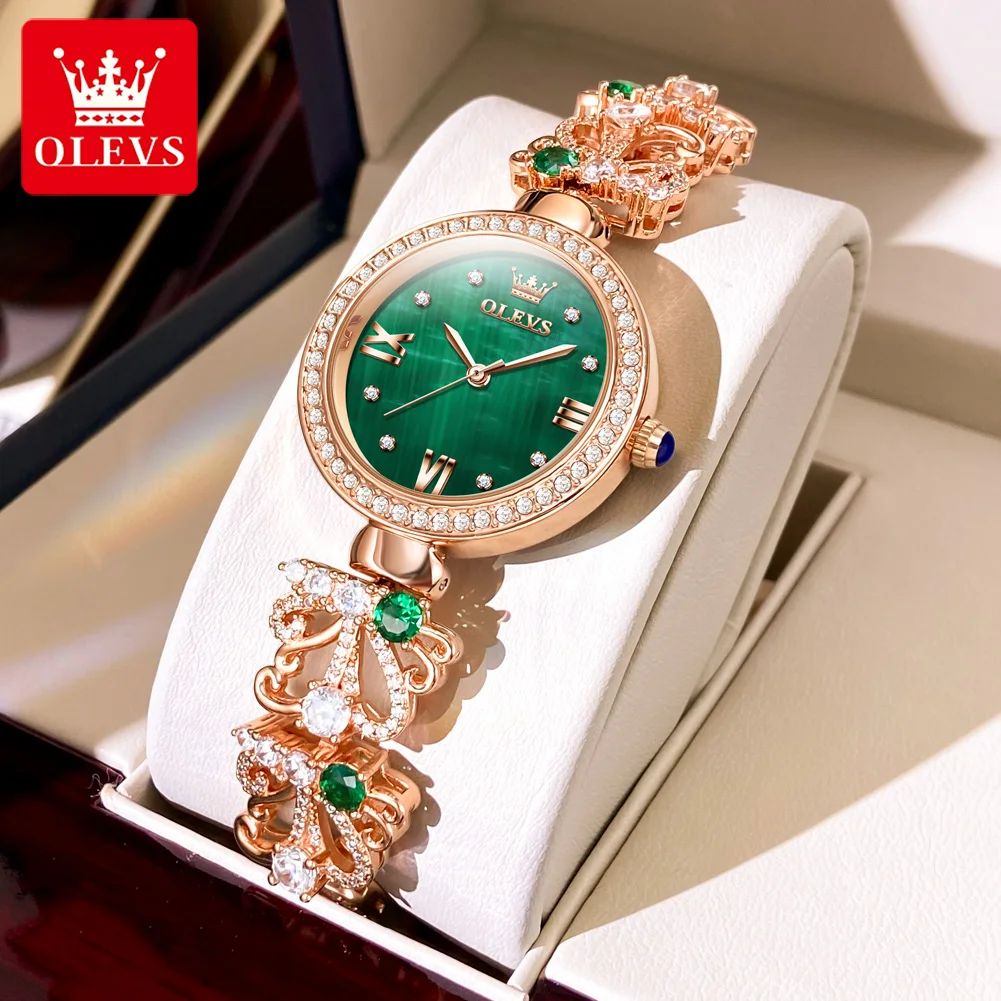 OLEVS nuovissimi orologi da donna Premium Luxury orologio da polso impermeabile orologio da polso al quarzo originale di moda intarsiato con diamanti