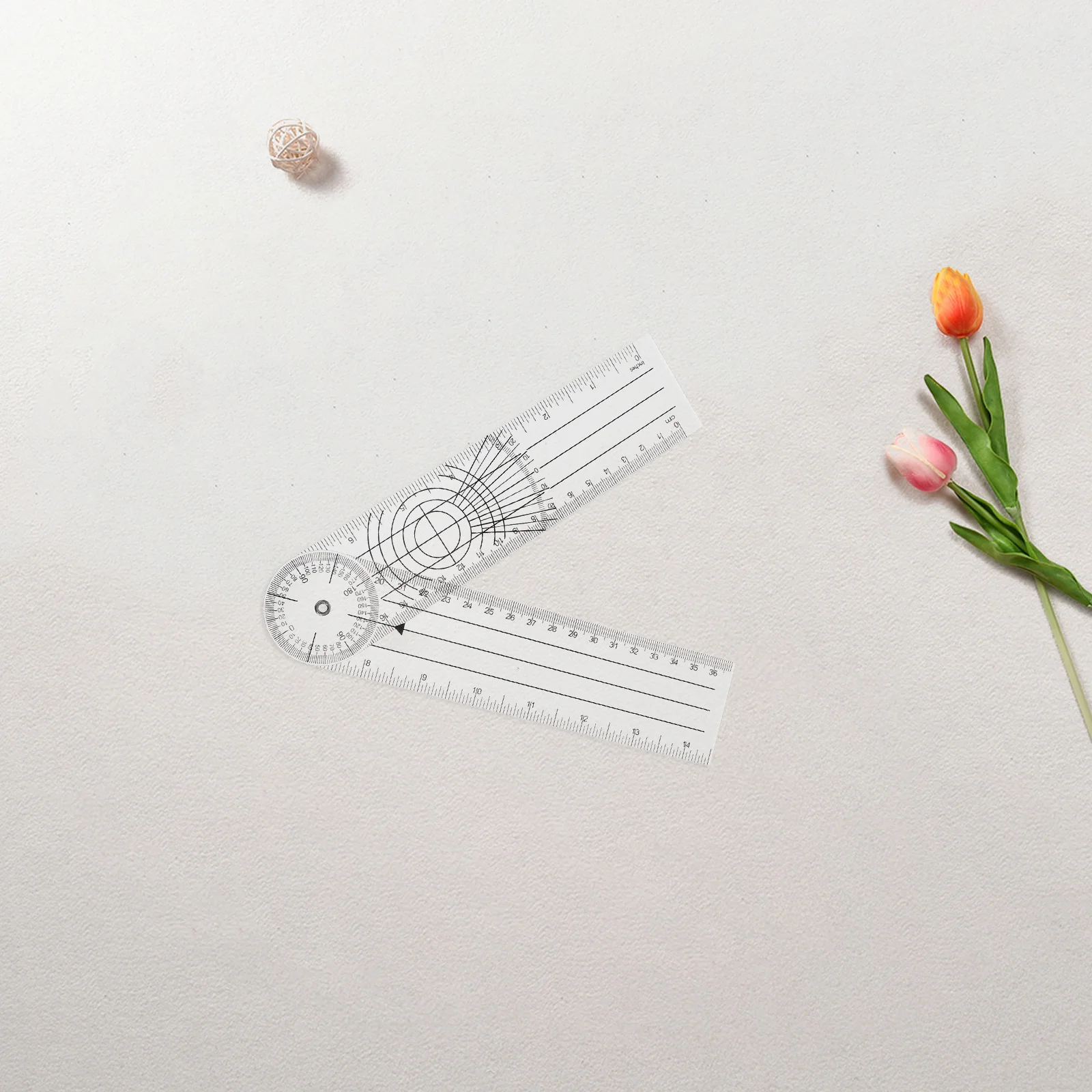 Picture 5: 4Pcs Protractor Angle Finder Tool Clear Plastic Goniometer for Accurate Angle Measurement Foldable Design Ideal for Medical