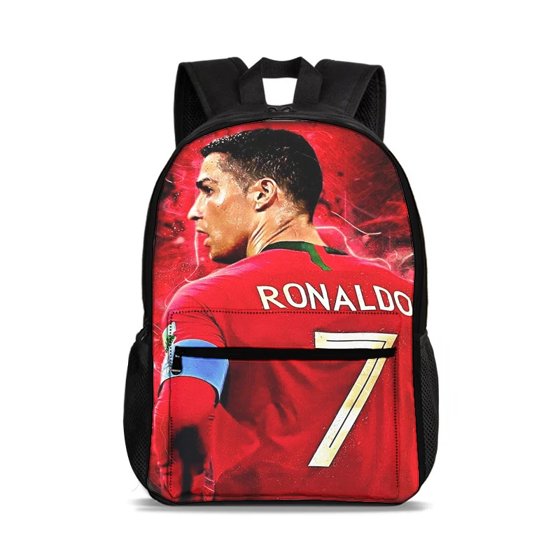 Ronaldo Sport Mochila 47cm/18.5inch Large Capacity CR Backpack School Supplies Football Star School Bag for Boys Girls Best Gift