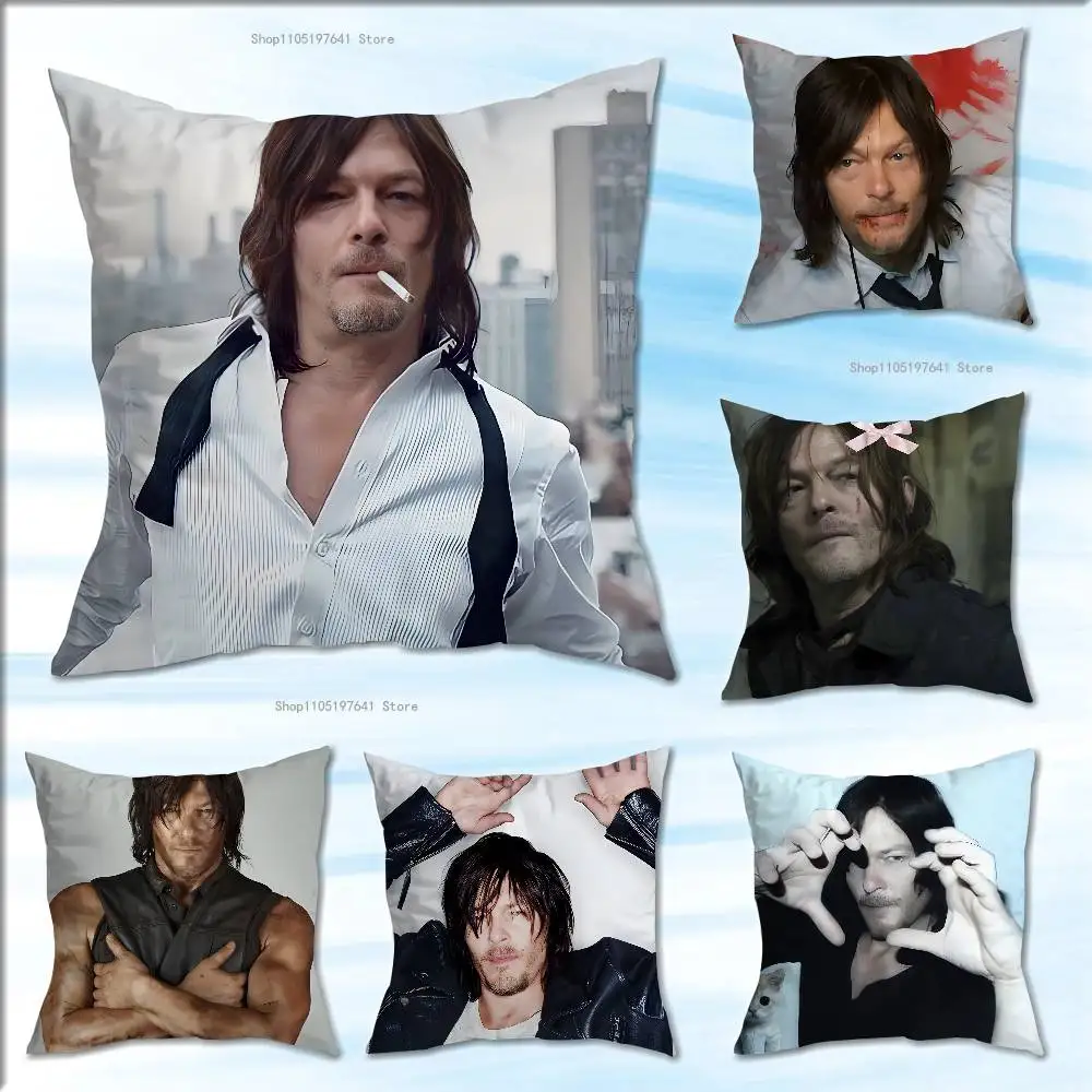 

Norman Reedus W-Walking D-Dead American Celebrity Merchandise All-Match Printed Pillow Case Sofa Car Room Decoration Protector