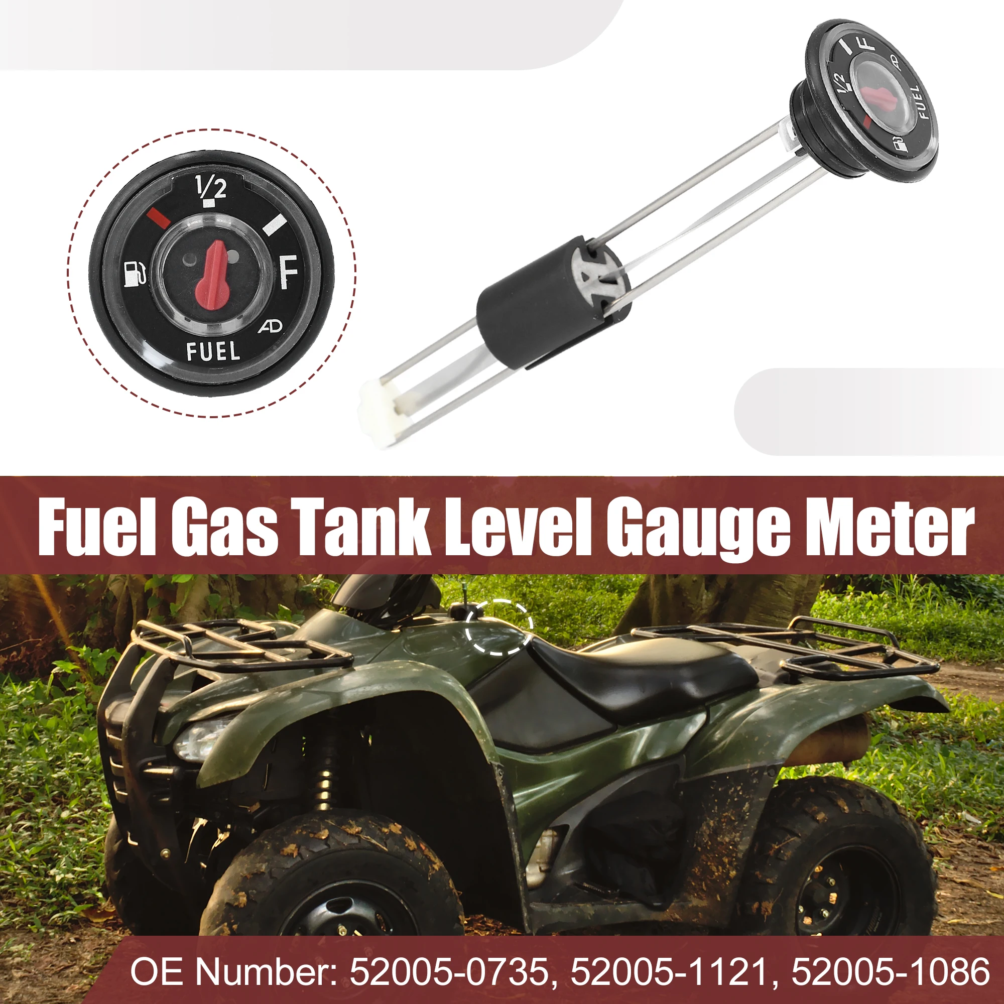 Motoforti ATV Fuel Gas Tank Level Gauge Meter w/ Cap for Kawasaki Bayou 220 250 300 400 KLF for Prairie 300 400 KVF 52005-1121