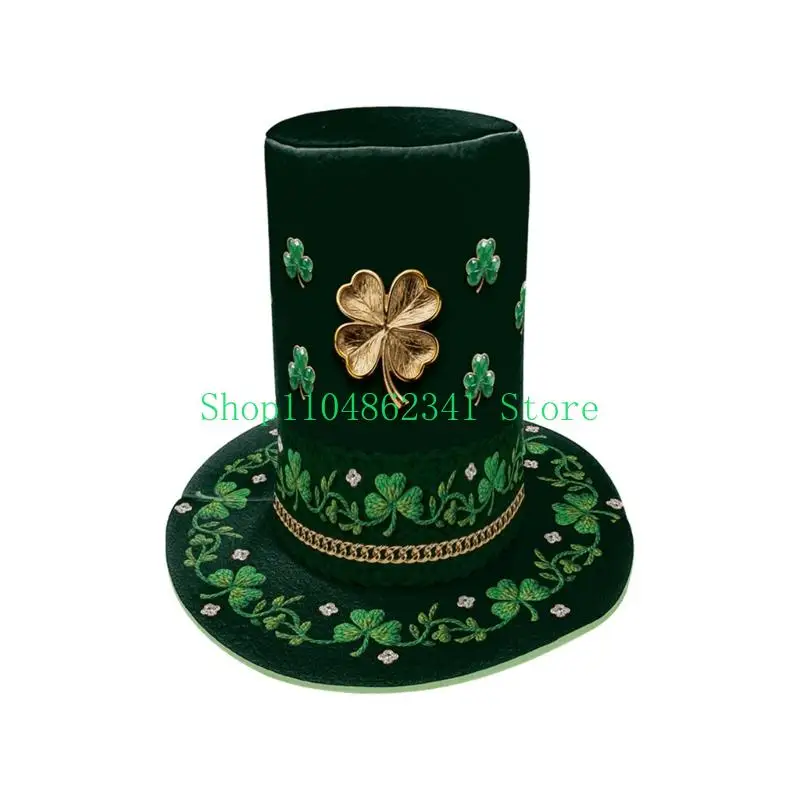 652F Patricks Day Hat Soft Composite Cotton Multiple Size Hat for Sensitive Skin Light weight and Portable