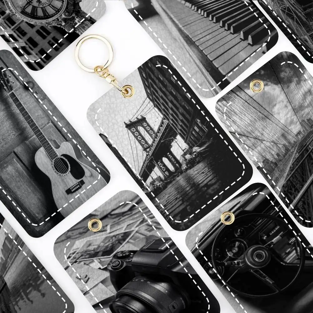 

Чехол для карт Washington Street And Manhattan Card, подходит для кредитных и проездных карт, прямоугольный брелок из мягкой кожи, защитный чехол для ключей