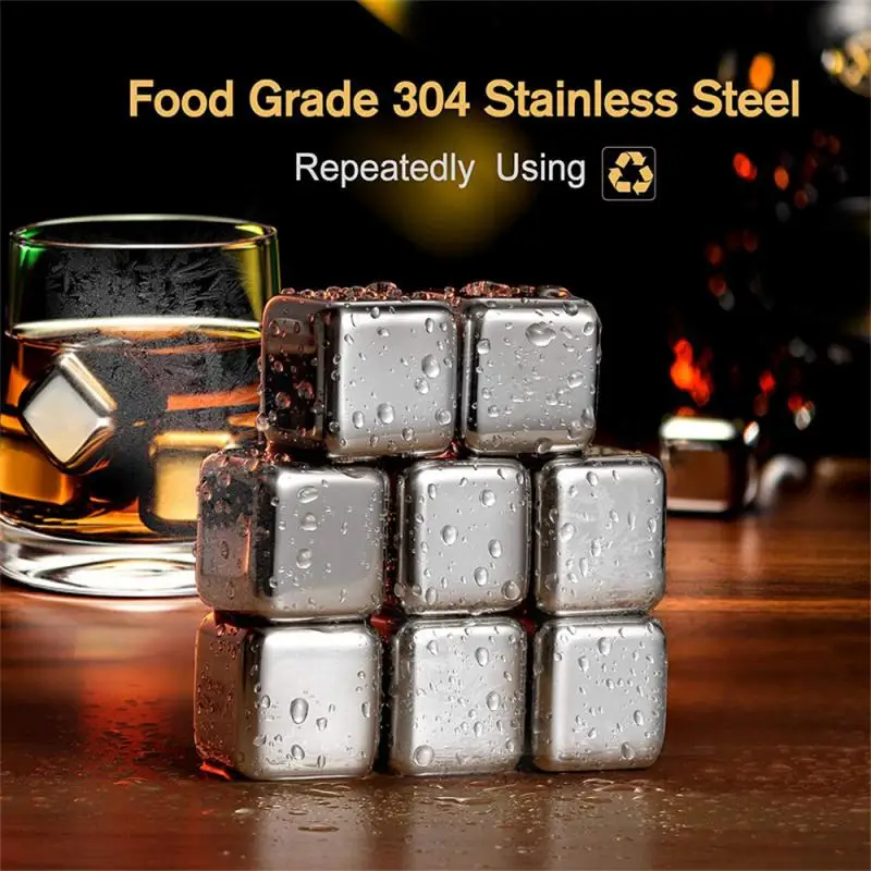 304 Stainless Steel Ice Pellets Ice Cubes Ice Wine Ice Balls Whiskey Ice Cube Set Metal Ice Cubes Bar Drinkware Accessories