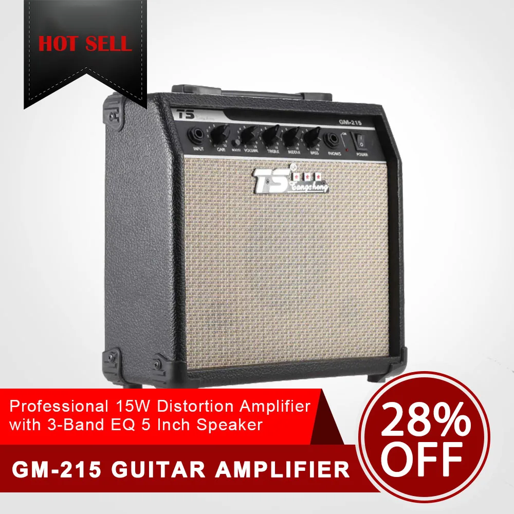 GM-215 Electric Guitar Amplifier 15W Amp Distortion with 5