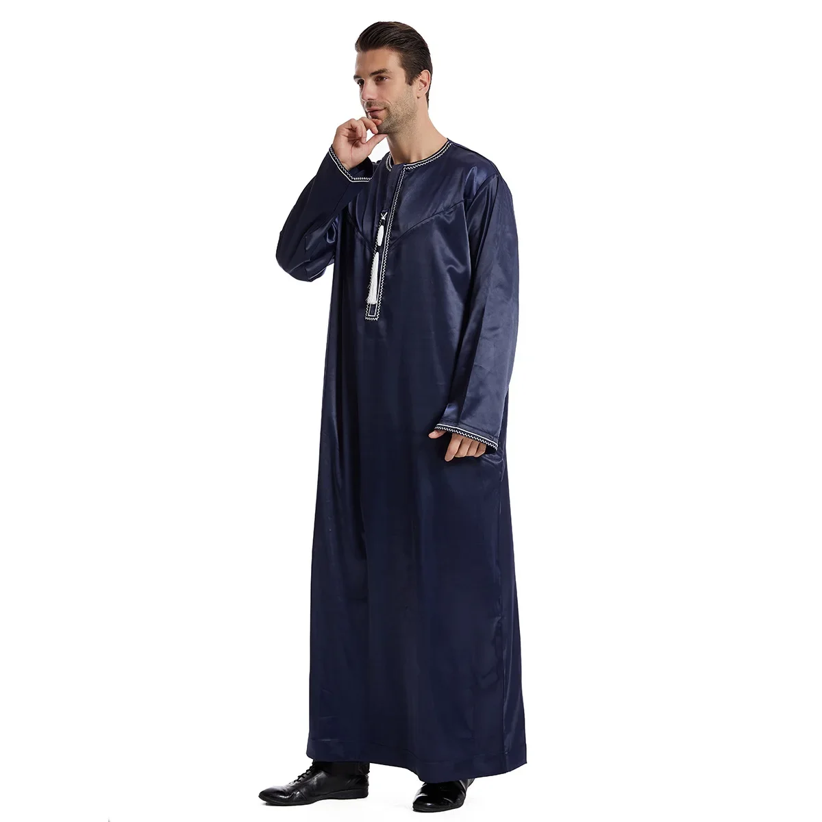 Men Saudi Abaya Jubba Thobe Muslim Casual Open Zipper Long Dress Turkey Arabic Kaftan Islamic Dubai Clothing Caftan Abayas Robe