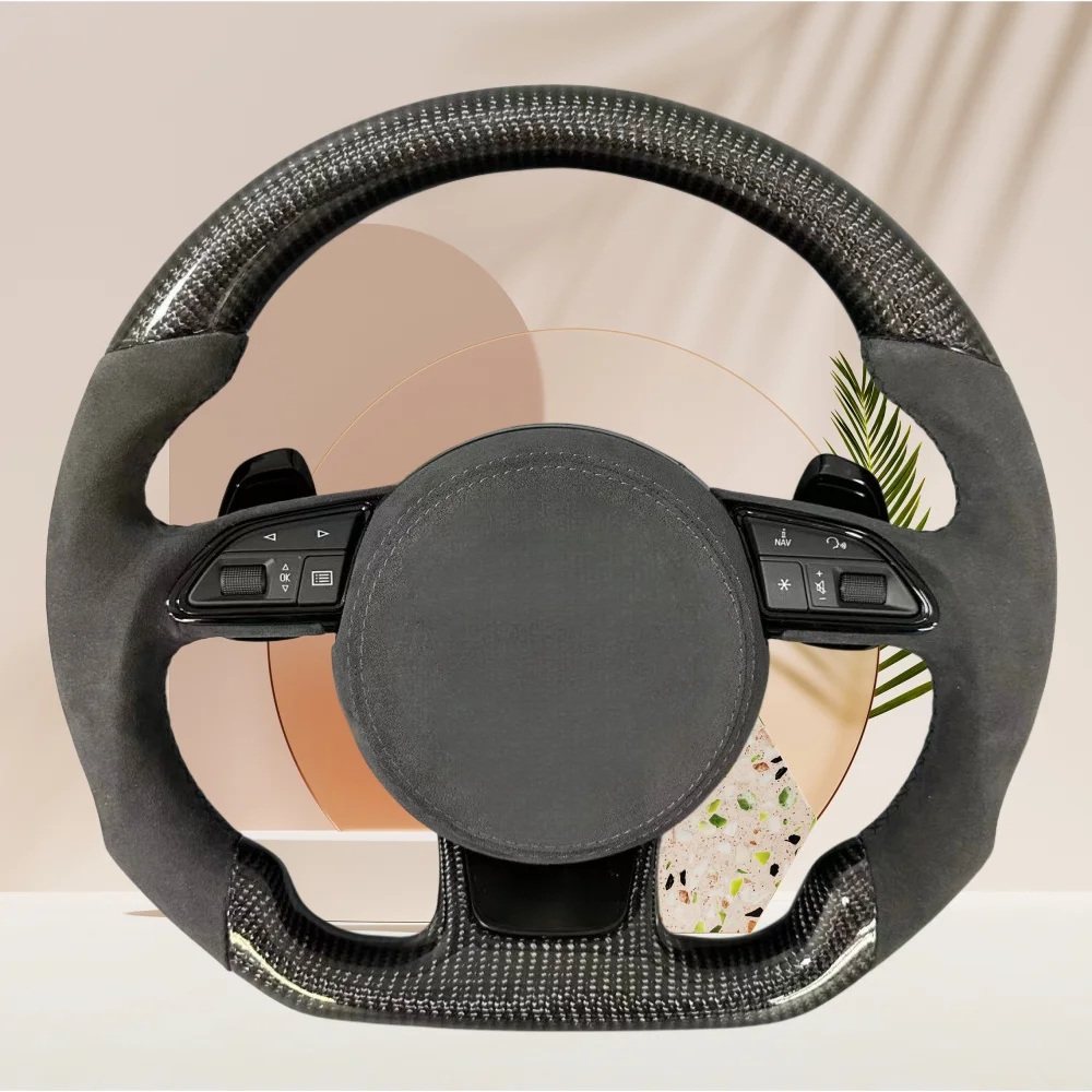 

Customized Sport Wheel Suede Carbon Fiber For Audi S1 S3 S4 S5 RS3 RS4 RS5 RS6 RS7 A3 A4 A5 2012-2016 Steering Wheel Accessories