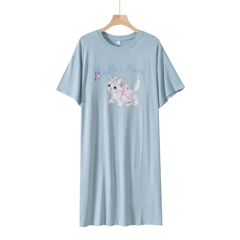 Nightgowns Women's Clothing Summer Short Sleeve Japan Thin Home Loose Casual Soft High Quality Cool Skinny Comfortable Sweet
