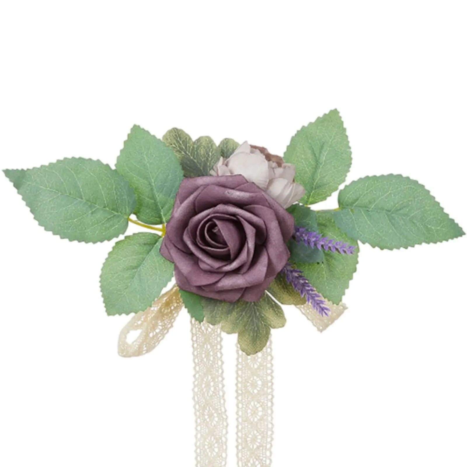 Polso a mano Fiore Bridal Shower Floreale Damigella d'onore Sposa Elegante con nastro Decor Prom Laurea Fiore all'occhiello Festa Rosa Corpetto