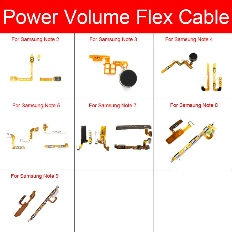 On/Off Power Volume With Vibration For Samsung Galaxy Note 2 3 4 5 7 8 9 SM-N910S Power Volume Control Switch Flex Ribbon Cable