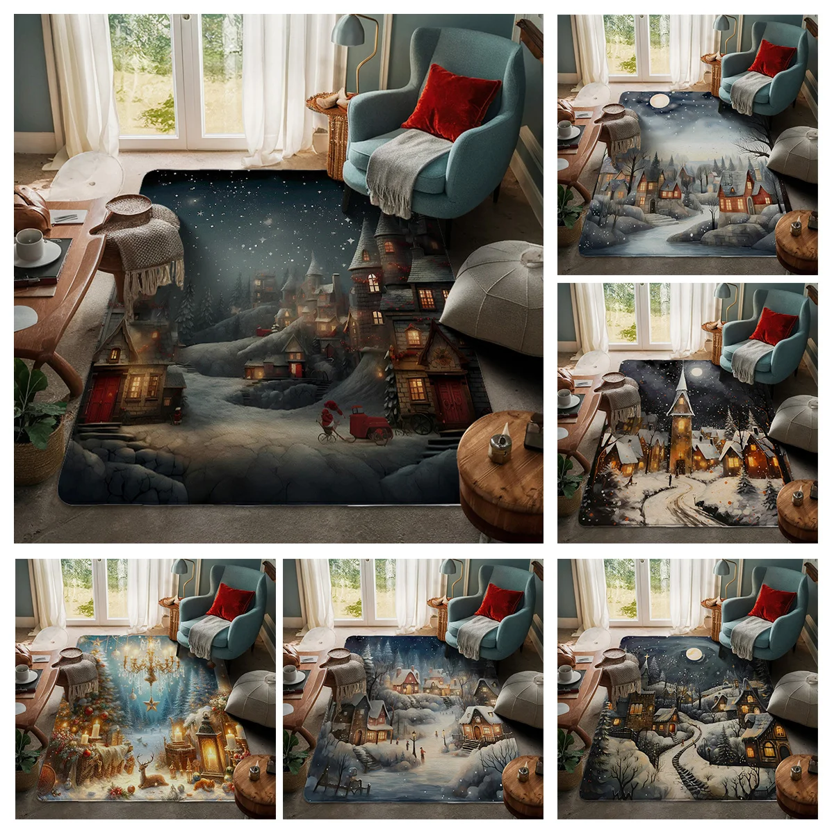 

House entrance carpet Home door mat Modern Room Bath Foot bathroom non-slip Kitchen water absorption rugs Merry Christmas happy
