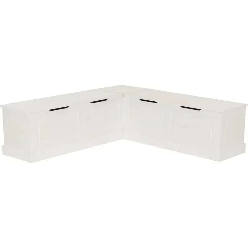 

Authenticity guarantee.White Solid Pine Backless Nook with Interior Storage.