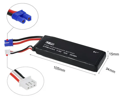 Hubsan H501C H501S X4 7.4V 2700mAh batteria lipo per RC Quadcopter Drone H501S accessori parti