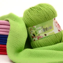 1Pc 50g Silk yarn for hand Knitting Cotton Crochet Thread Tricots Diy Knit Socks sweater blanket Hilos Para Tejer A Ganchillo