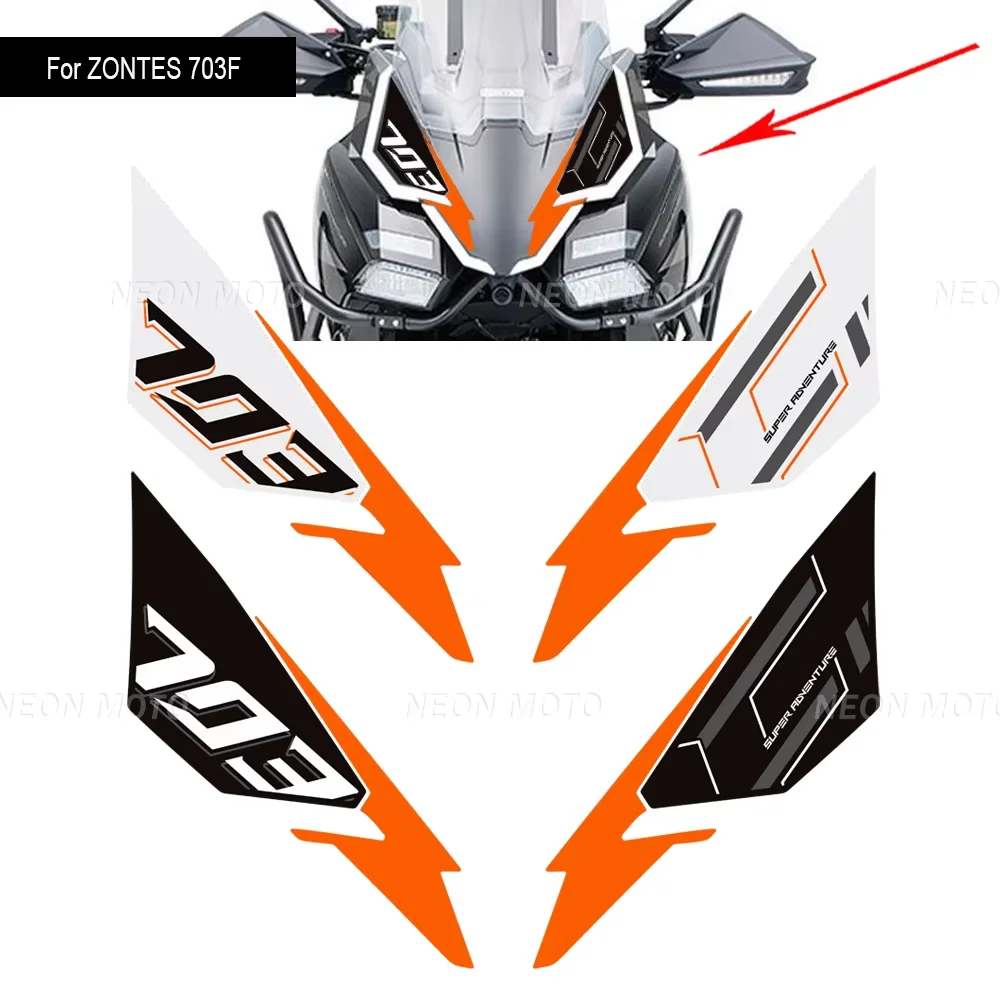 Motorcycle Head Front Fairing Sticker Protection Scooter Waterproof Decortion Decal For Zontes ZT703-F ZT-703F ZT 703F 2024-2026 3