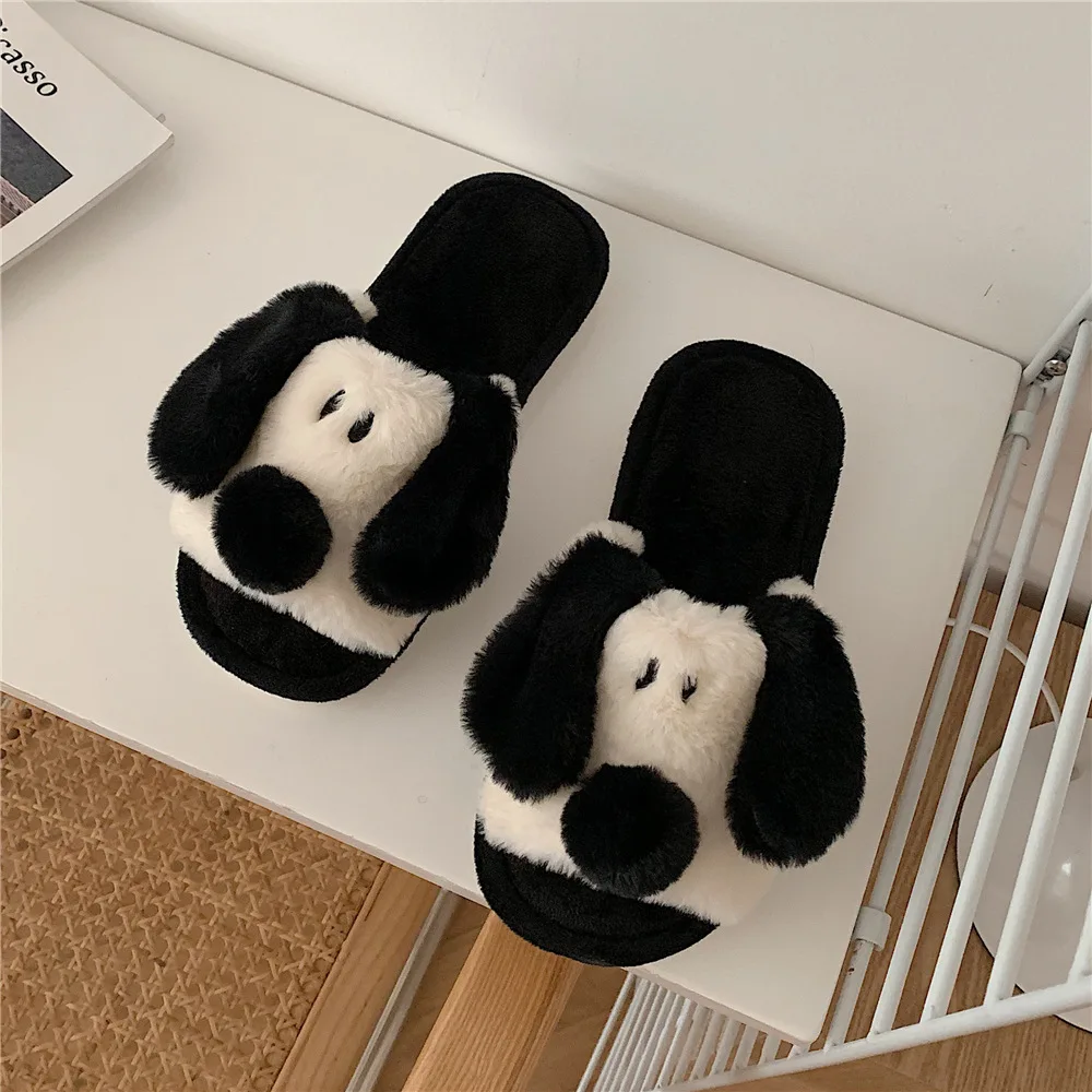 Winter Warm Plush Home Slippers Bedroom Cotton Slippers Soft Flip Flops Household Warm Furry Women Men Shoes Indoor Slippers