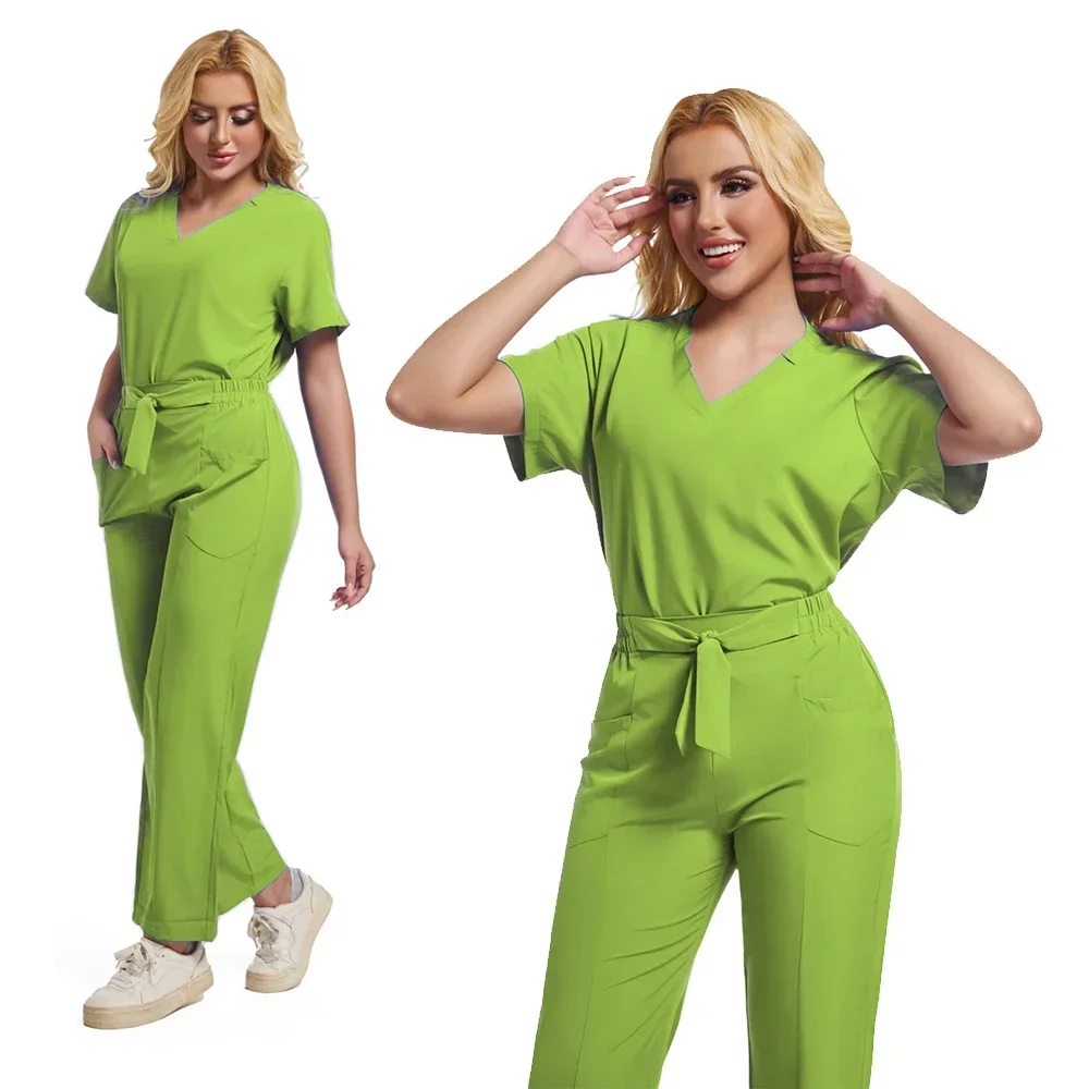 الزي الطبي الجديد للرجال والنساء ملابس التمريض زي الجمال ممرضة الدعك مجموعات طبيب الأسنان ملابس العمل السراويل السريرية