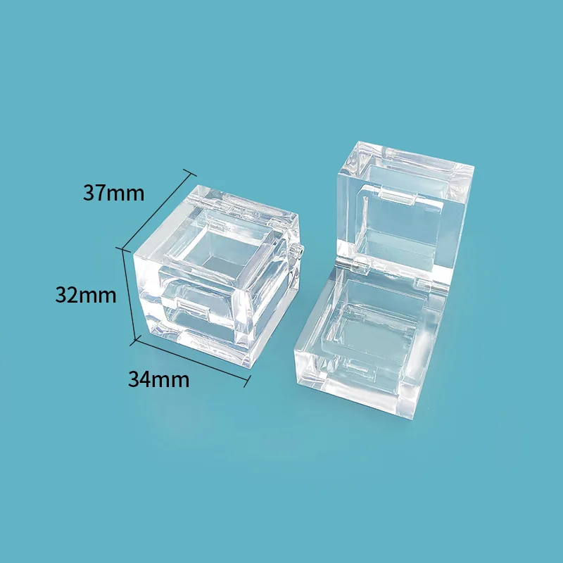 Transparent Powder Box, Crystal Heart Shaped Powder Box, Pressed Powder Eye Shadow, High Gloss Nail Polish Box