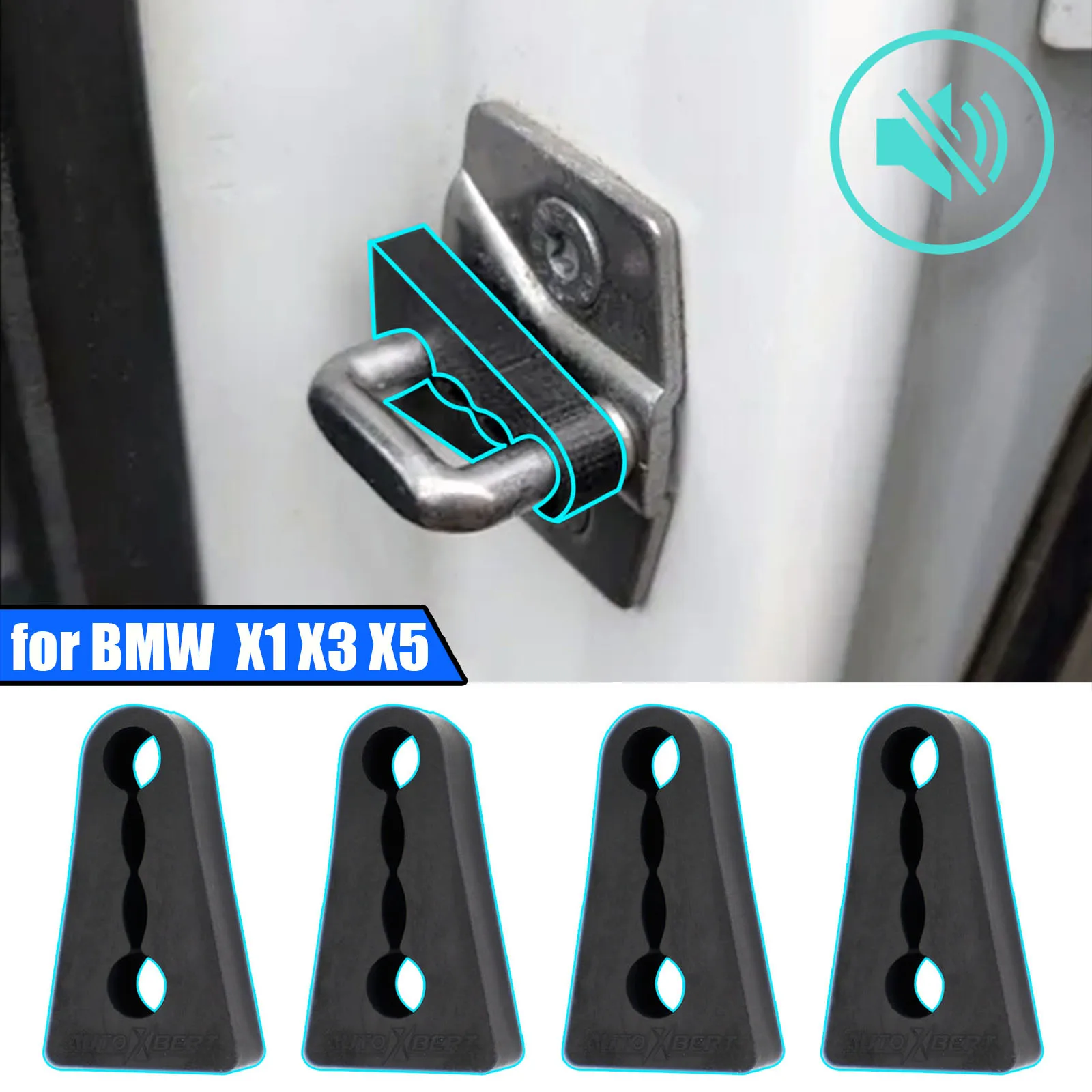 

Car Door Lock Sound Deadener Damper Buffer For BMW X1 X3 X5 X6 E84 E83 F25 E70 E71 Rattling Screaks Quiet Noise Deaf Insulation