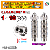 For Elegoo Neptune 4 Max Nozzle High Speed Nozzles For Elegoo Neptune 4 Plus Copper Plated Nozzle Hotend Kit
