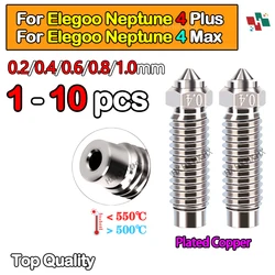 High Speed Nozzles For Elegoo Neptune 4 Plus Copper Plated Nozzle Hotend Kit For Elegoo Neptune 4 Max Nozzle