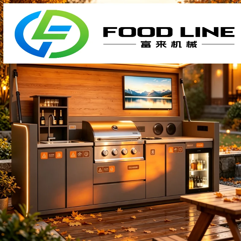 Luxury Weatherproof Outdoor Kitchen Shelter Heavy Duty Custom Structure with Built-In BBQ Bar for Backyard Cooking