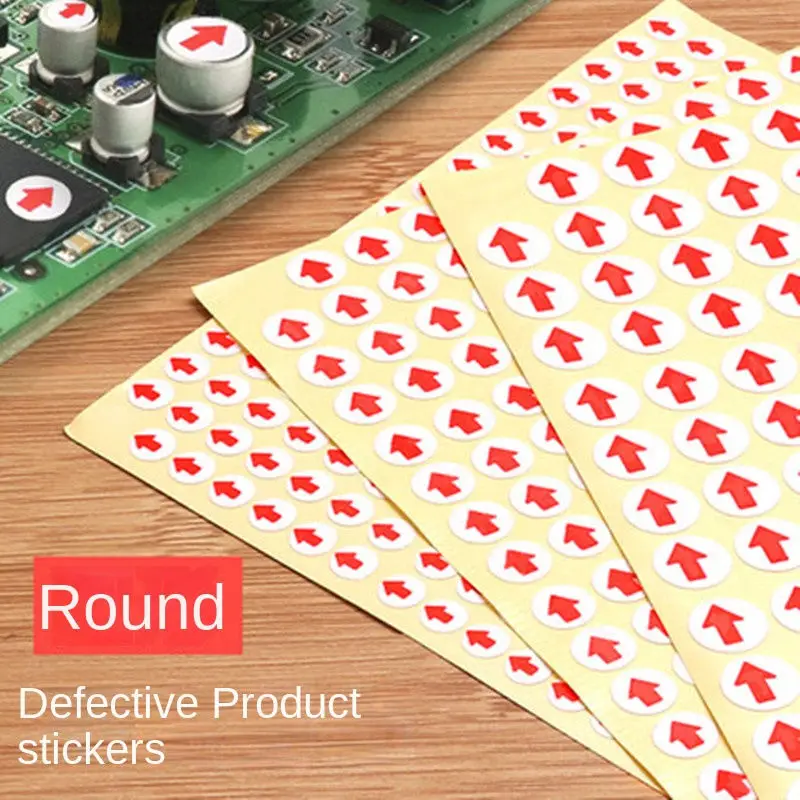 Red Arrow Self Adhesive Labels Round Square Failure Indication Sign Stickers